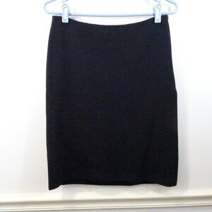 St John Caviar Skirt Womens 6 Black Wool Blend Pencil Knee Made USA Career Wear